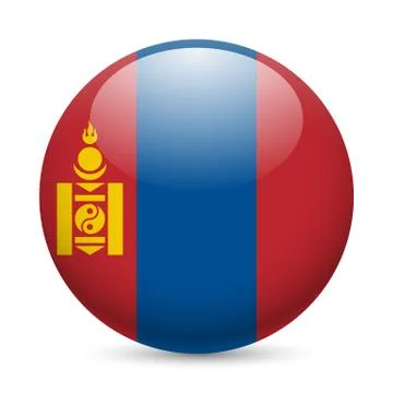 Round glossy icon of Mongolia Stock Illustration