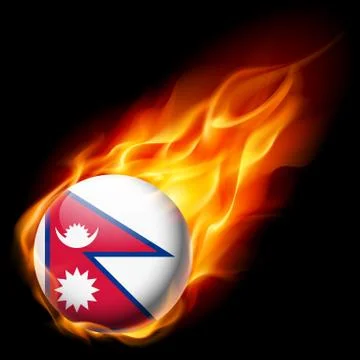 Round glossy icon of Nepal Illustrazione stock