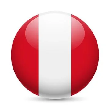 Round glossy icon of Peru Stock Illustration