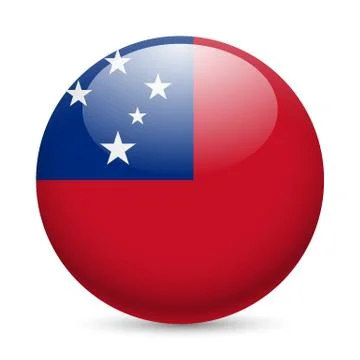 Round glossy icon of Samoa Stock Illustration