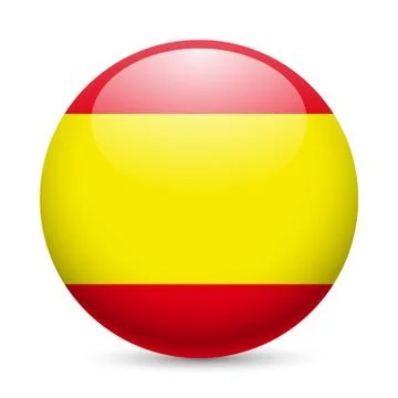 Round glossy icon of Spain Stock Illustration