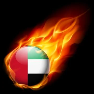 Round glossy icon of UAE Stock Illustration