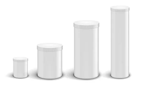 Round Glossy Plastic Tube With Cap For Pills Stock Illustration