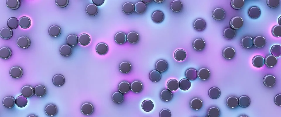 Round glowing elements. Beautiful technology background. Stock Illustration