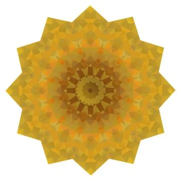 Round Gold Polygonal Background Stock Illustration