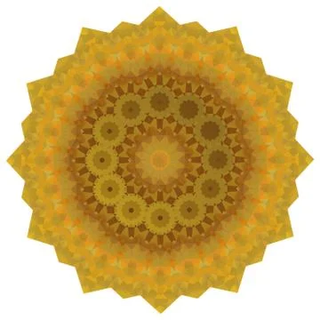 Round Gold Polygonal Background Stock Illustration