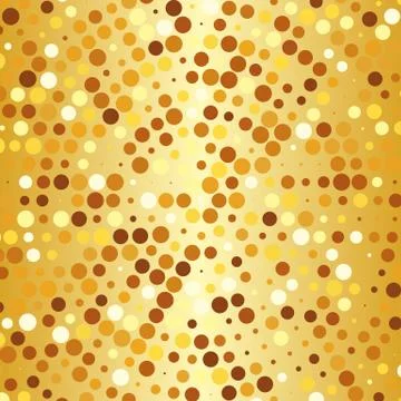 Round golden halftone pattern Stock Illustration