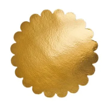 Round golden tray pattern isolated over white background Stock Photos
