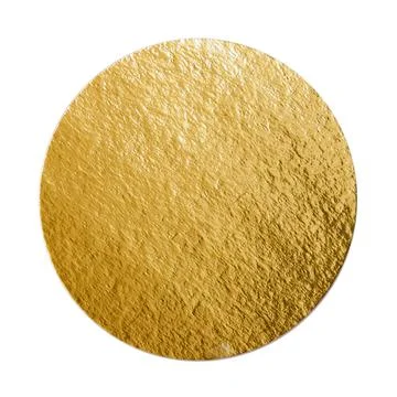Round golden tray pattern isolated over white background Stock Photos