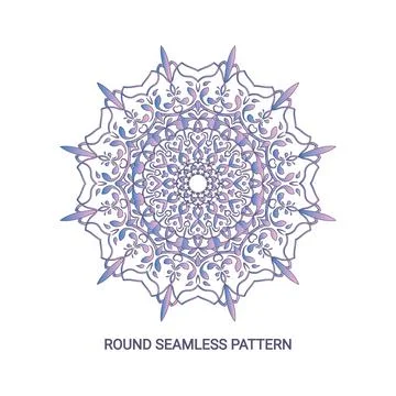 Round gradient mandala with floral pattern. EPS 10 Stock Illustration