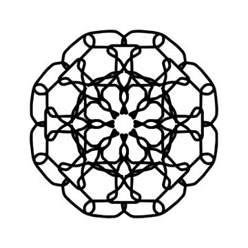 Round gradient mandala on white isolated background. Vector boho mandala black Иллюстрация