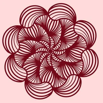 Round gradient mandala on white isolated background. Vector boho mandala in g Illustrazione stock