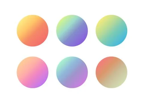 Round gradient set. Gradient fluid circle button Illustrazione stock