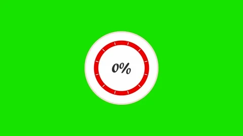 Round graph 100% on a green bg Video stock 201653409