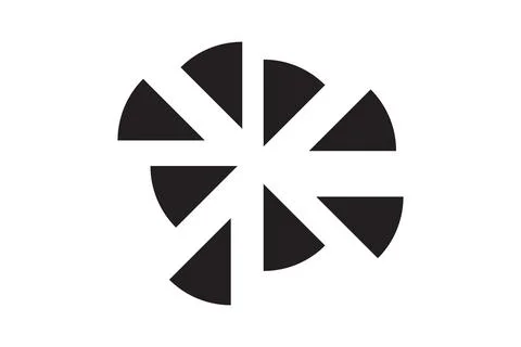 Round graphic fraction circle shape vector element. Geometric diagram divisio Stock Illustration