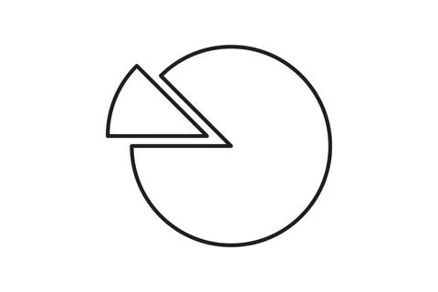 Round graphic fraction circle shape vector element. Geometric diagram divisio Stock Illustration