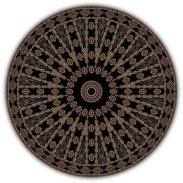 Round greek vector mandala pattern. Ethnic style ornamental colorful background Stock Illustration