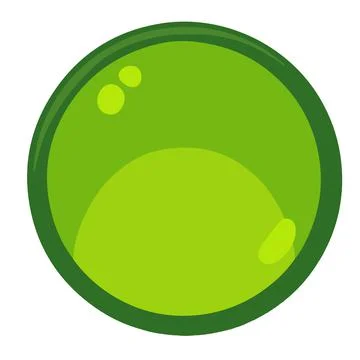 Round green button for game or website, vector illustration Stock Illustration