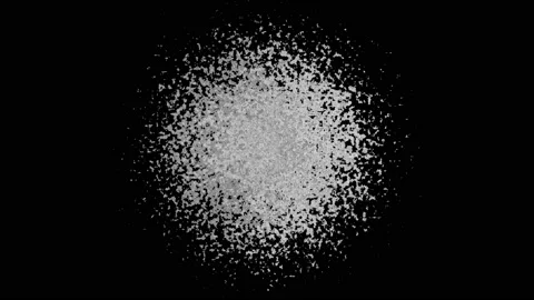 Round grey shape on black background, blurred weird moon Video stock 124947744