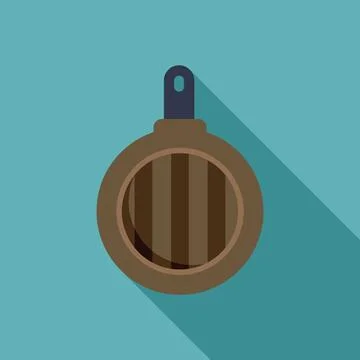 Round grill pan featuring a handle, ideal for searing and grilling various .. Illustration