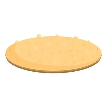Round ground surface covered with dry grass and flowers Stock Illustration