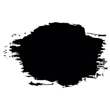 Round grunge background for text. Black vector brush strokes. White backgro.. Illustrazione stock