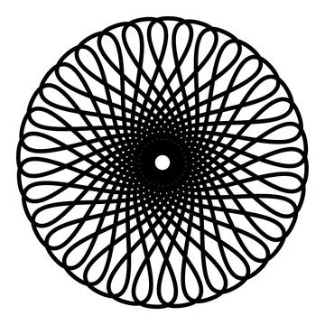 Round Guilloche Pattern Flat Graphics Illustration 스톡 일러스트