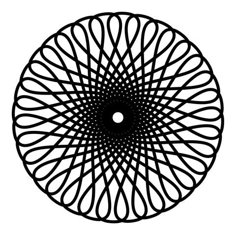 Round Guilloche Pattern Flat Graphics Illustration Illustrazione stock