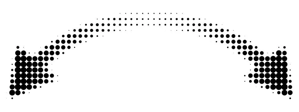 Round halftone double arrow Stock Illustration