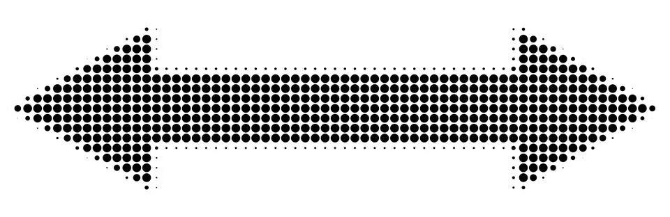 Round halftone double arrow Stock Illustration