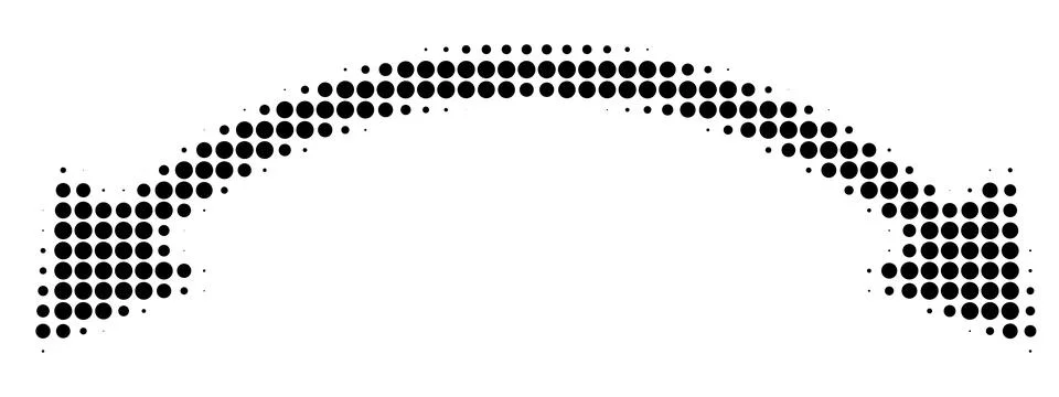 Round halftone double arrow Stock Illustration