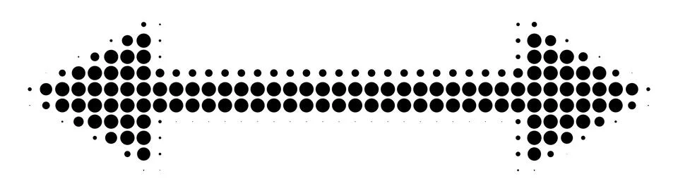 Round halftone double arrow Stock Illustration