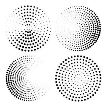 Round halftone element Illustrazione stock