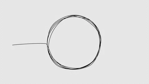 Round hand drawn frame, one line drawing animation. Video clip with alpha channe Stock Footage 271739577