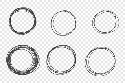 Round hand drawn scribble frames set Ilustración de archivo