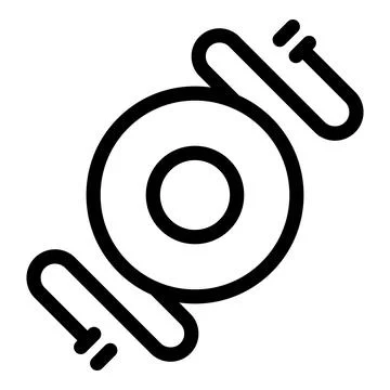Round handle connecting two lines forming a strong link icon Illustration