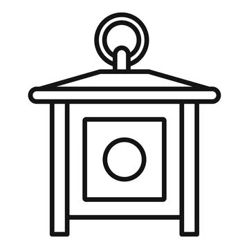 Round handle lantern icon showing light and illumination Illustration