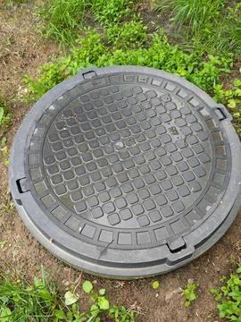 Round hatch for technical communications Stock Photos