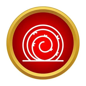 Round hay bale icon flat style design Stock Illustration