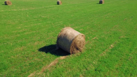 Round Haystack shot in a circle. Stock Footage 145749076