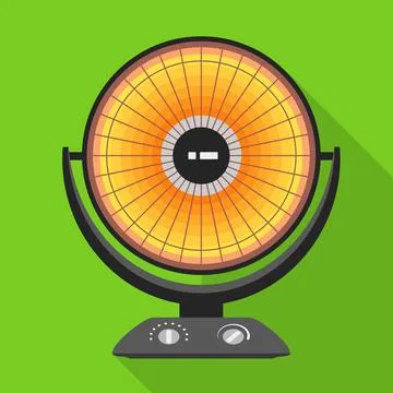 Round heater icon, flat style Ilustración de archivo