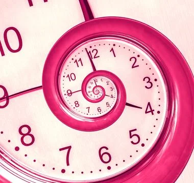 Round hours with Droste's effect Stock Photos