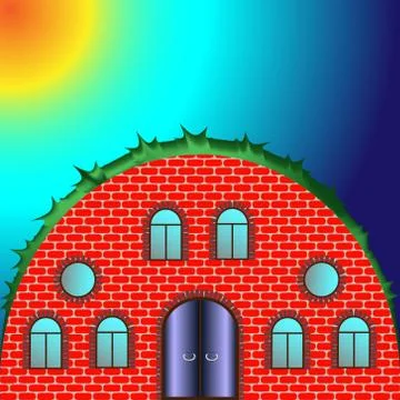 Round house with windows Stock Illustration