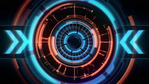 Round hud element for user interface technology background. Stock Footage 136491464