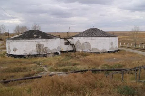 Round huts Stock Photos