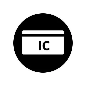 Round IC card icon. IC card payment. Vector. Stock Illustration