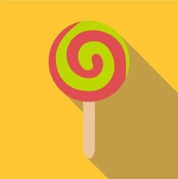Round ice cream icon, flat style イラスト素材