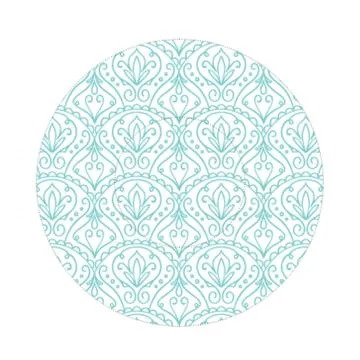 Round icon with abstract flowers pattern, cupcakes form temlpate 스톡 일러스트