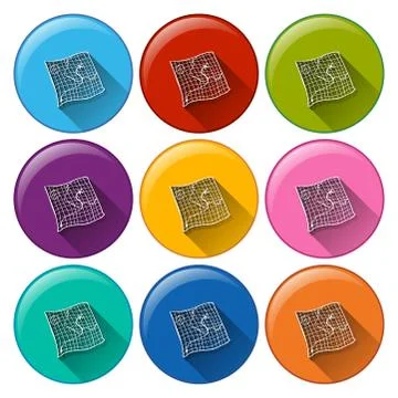 A round icon with a camping material Stock Illustration