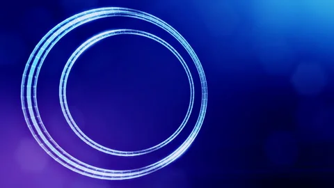 Round icon with copy space. Background made of glow particles as vitrtual Stock Footage 102603102